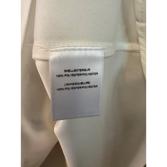 Badgley Mischka Beaded White & Gold High Neckline Swing Shift Style Dress Size 8 - Picture 5 of 12